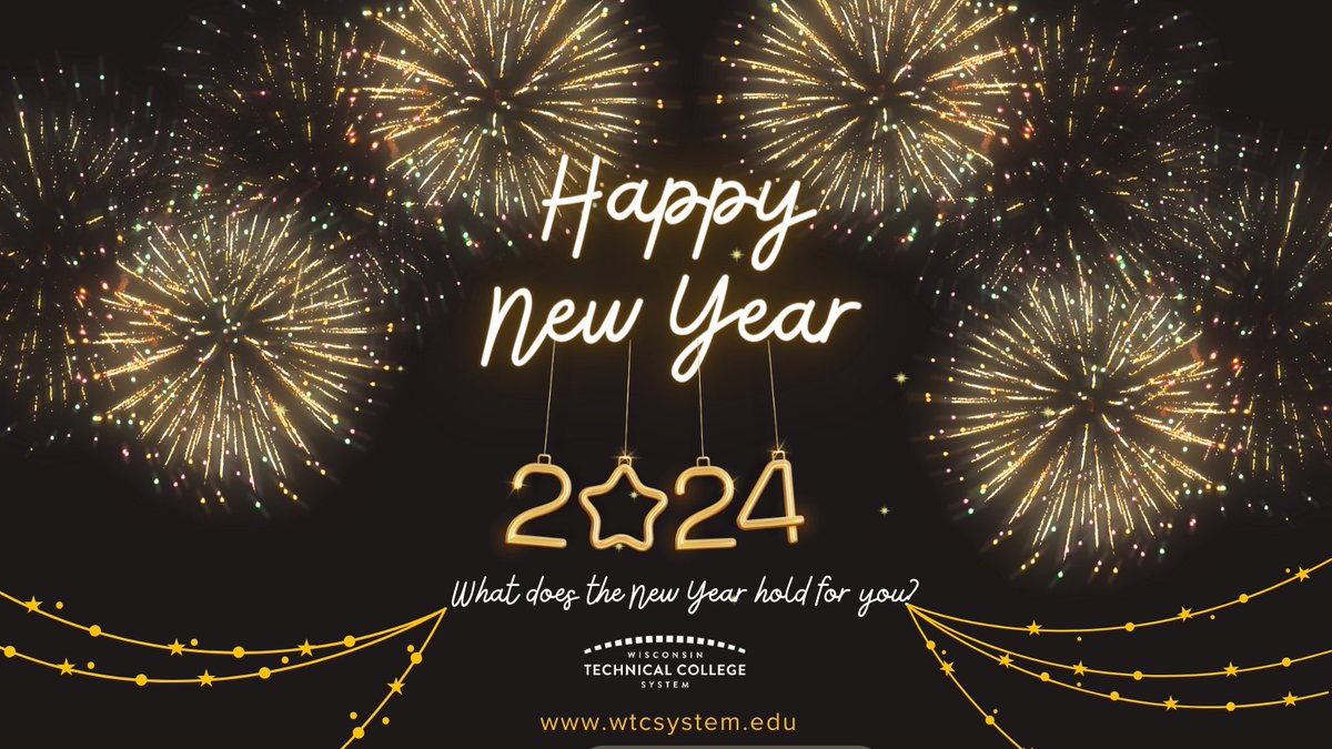 Happy New Year! 🎉 Wishing all our amazing students, dedicated faculty, hardworking staff, + supportive community partners a year filled with joy, growth, + success. 🌟 We are honored + grateful to serve our communities. Let's level 🔼 + make 2024 a great one! 💙 #NewYear2024