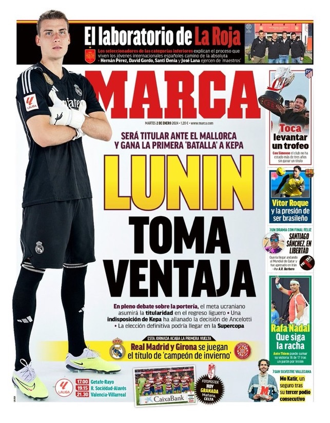 SoloRealMadrid0's tweet photo. 🚨LUNIN será el PORTERO TITULAR del REAL MADRID

✍️ @marca https://t.co/UtugyVK9FR