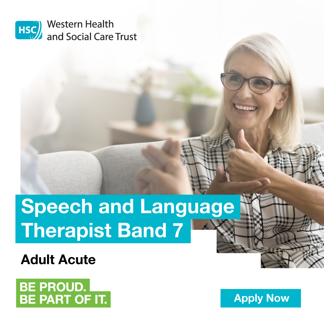 The <a href="/WesternHSCTrust/">Western Trust</a> are currently seeking applications for a Band 7 Speech and Language Therapy post (Adult Acute) based in the South West Acute Hospital, Enniskillen.  

Full job description available, apply online today:  hubs.ly/Q02dZgXy0