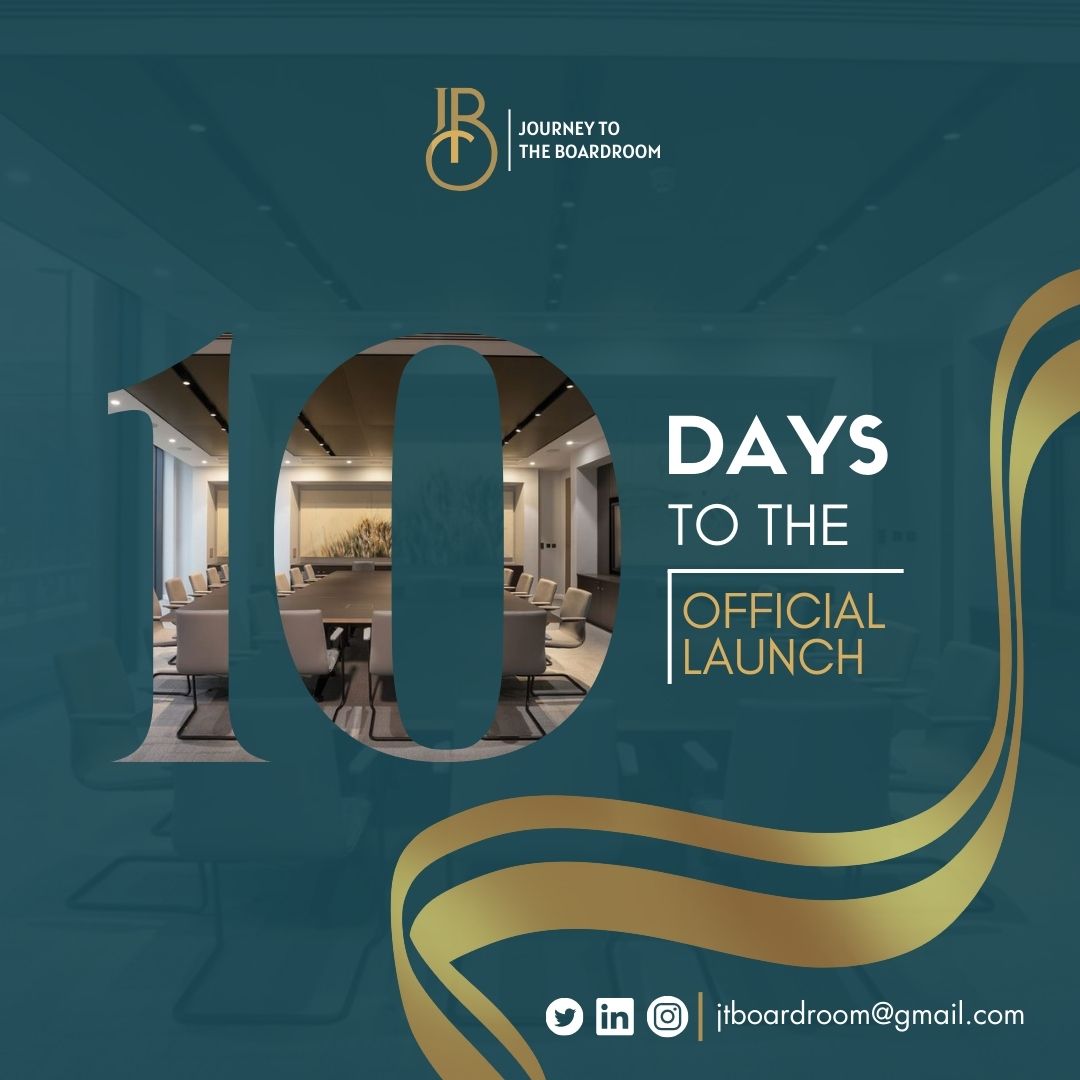 JTBoardroom's tweet photo. 🚀 Just 10 days! Brace yourself for the grand launch of 'Journey to The Boardroom'. 

#CountdownToImpact #LeadershipRevolution https://t.co/nGNF94dZaM
