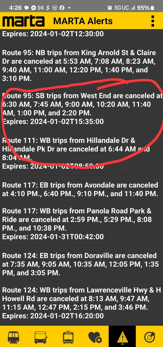 Miles1J3Edwards's tweet photo. @CollieMARTA @MARTAservice  @martatransit There are no notifications about the bus. https://t.co/ZvdPUX8Ul8