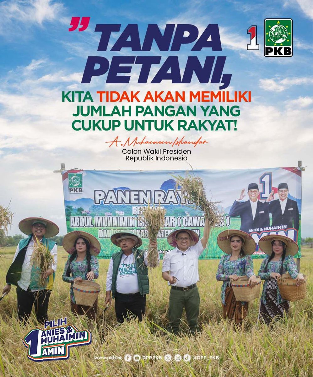 DPP_PKB's tweet photo. Peran petani sangat penting memastikan ketersediaan pangan rakyat. 

Untuk itu negara harus lebih berupaya meningkatkan kesejahteraan petani 🌾

#AMINAjaDulu
#AniesMuhaimin https://t.co/rYNfGUxemV