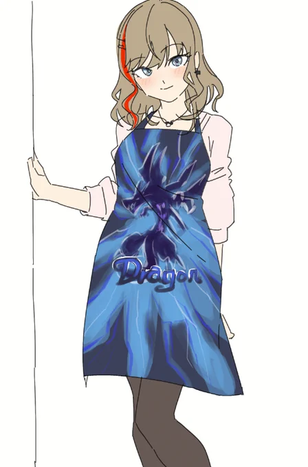 来栖夏芽、新衣装。 #にじさんじドラゴンエプロン部 