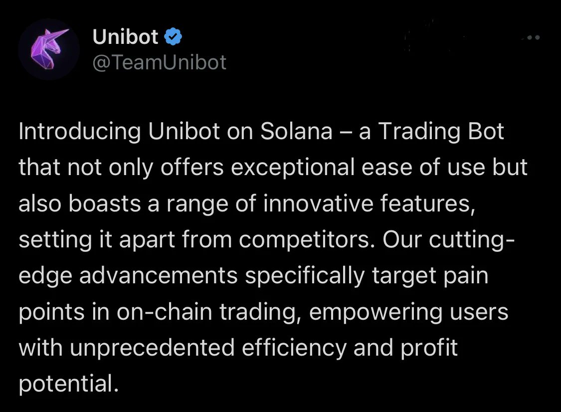 TeamUnibot has introduced a trading bot on @solana. https://t.co/EXdf7H0Ih0