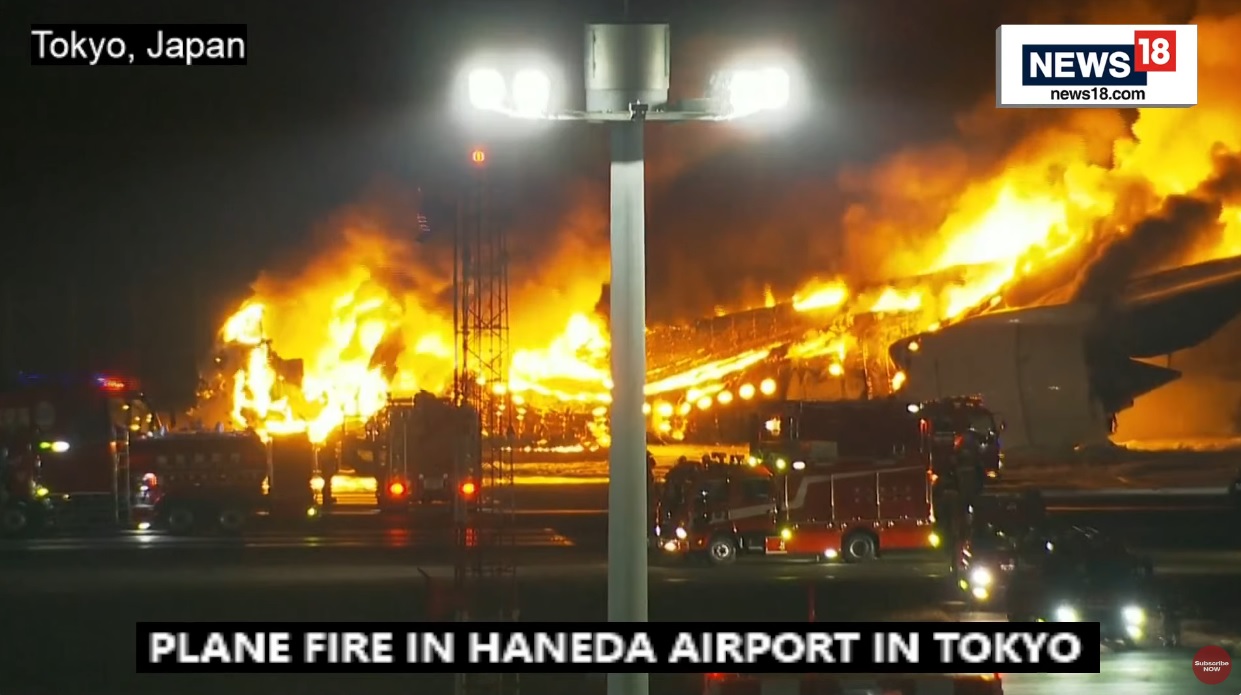 JACDEC on X: "The Airbus A350 completely burns to total destruction. Current Livestream at Haneda Airport: https://t.co/i3Q1FZCUJI https://t.co/NtGZnZeuW3" / X
