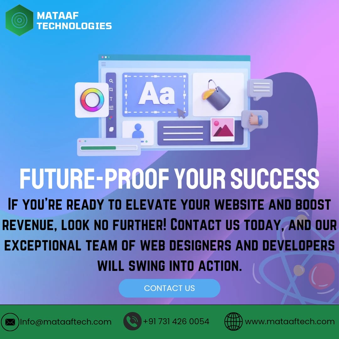 Future-Proof Your Success!
 We'll review your website, providing a detailed analysis, a strategic roadmap, and a timeline. 

mataaftech.com
info@mataaftech.com
 +91 731 426 0054

#mataaftech  #TechSalaries #CareerSuccess #fullstack #fullstackdeveloper #backend #frontend