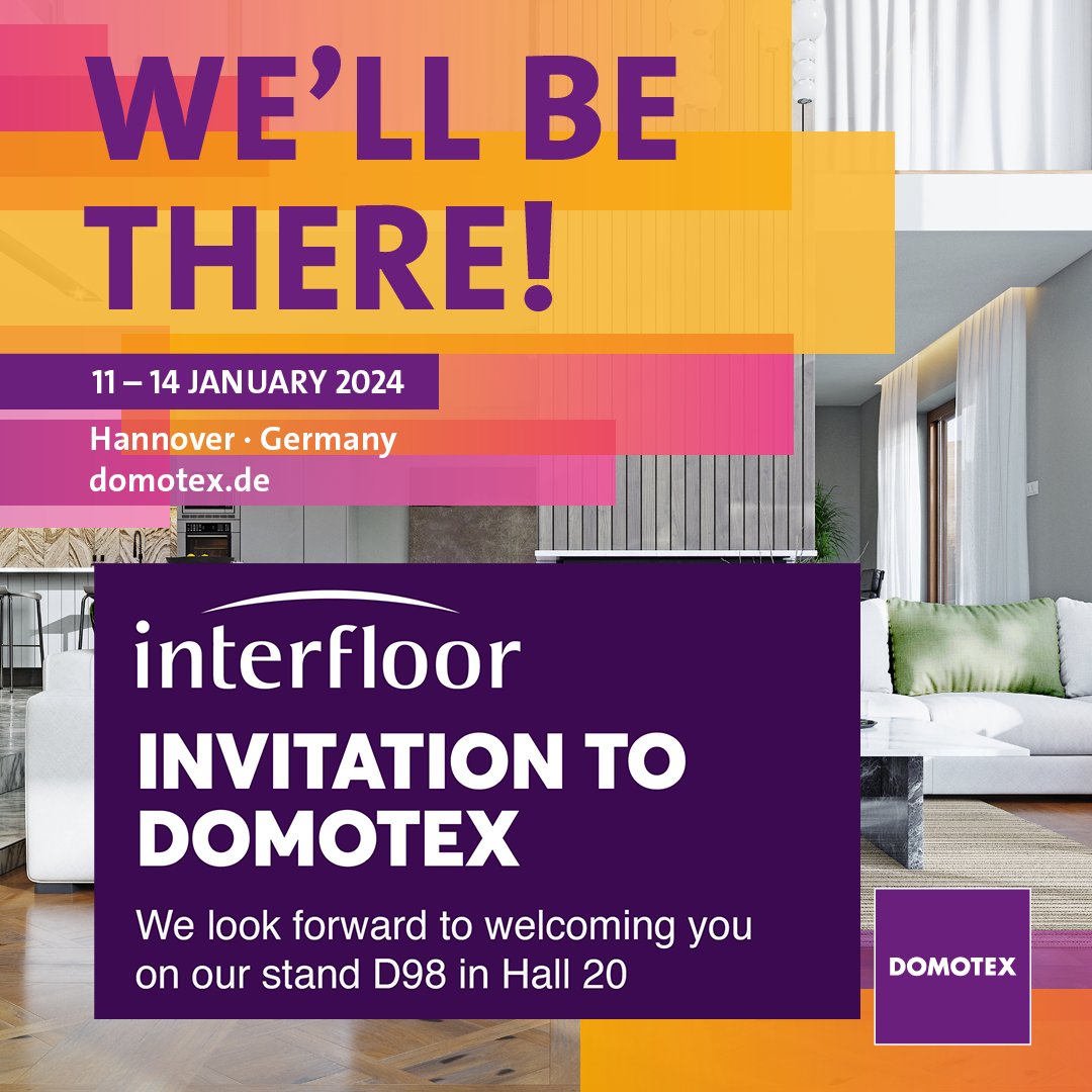 Just over a week to go until the Domotex exhibition in Hanover Germany! 🕒 We're really looking forward to catching up with some of our wonderful customers! 🥳 

You'll find us at stand D98 in hall 20! #DTX24