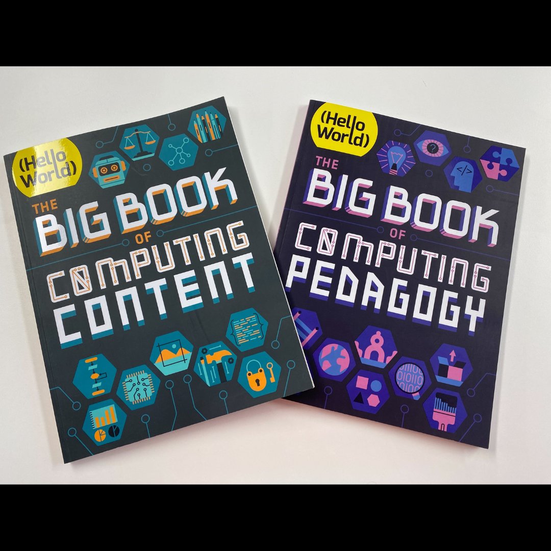 HelloWorld_Edu's tweet photo. Happy New Year! 

Teachers, start your year right. Download The Big Book of Computing Content and The Big Book of Computing Pedagogy for free from our website.

Read more about how they can help us reflect on what we teach in #CSEd and how we teach it: https://t.co/mEnhPIVJhH https://t.co/C58Ripee8I