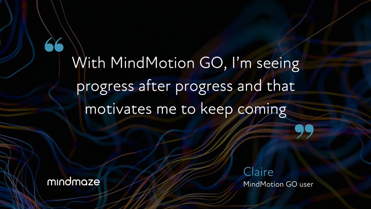 A new year always brings fresh motivation. We're proud to share this short video from Claire, a patient using our MindMotion GO platform to support her post-stroke recovery. Watch here:  mindmaze.com/mindmotion-go-… 
#MindMotionGO #DigitalMedicine