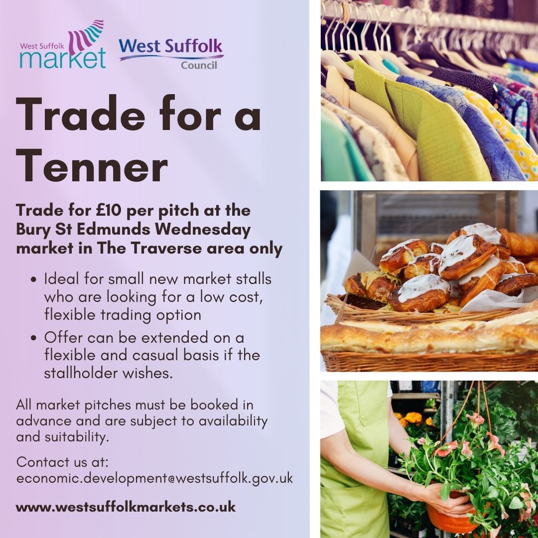 New year, new goals! Why not start the new year off turning your passion into a business 💰 

Find out more about the three new &amp; exciting deals tailored exclusively for local market stallholders. 

For more info, visit: orlo.uk/1C40N

<a href="/WestSflkGrowth/">West Suffolk Growth</a> <a href="/WestSuffolkMKTs/">West Suffolk Council Markets</a>