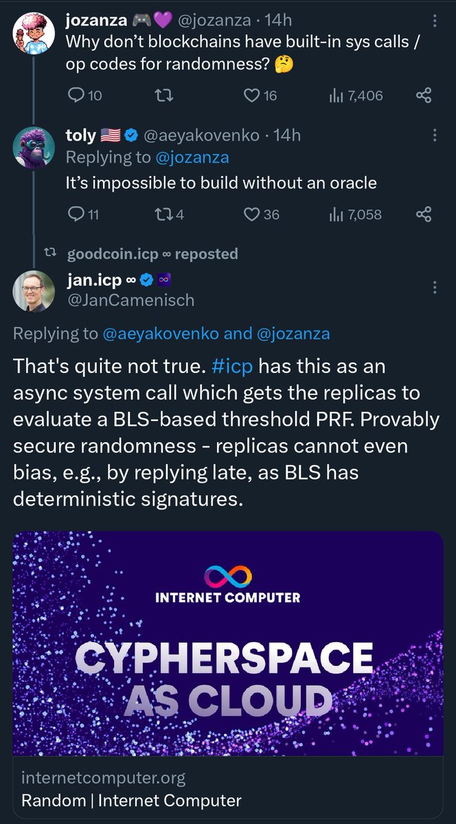 It's really sad to see the co-founder of Solana living in an echo chamber... 

now repeat after me... 

It's impossible to build without an oracle...

EXCEPT on #InternetComputer $ICP