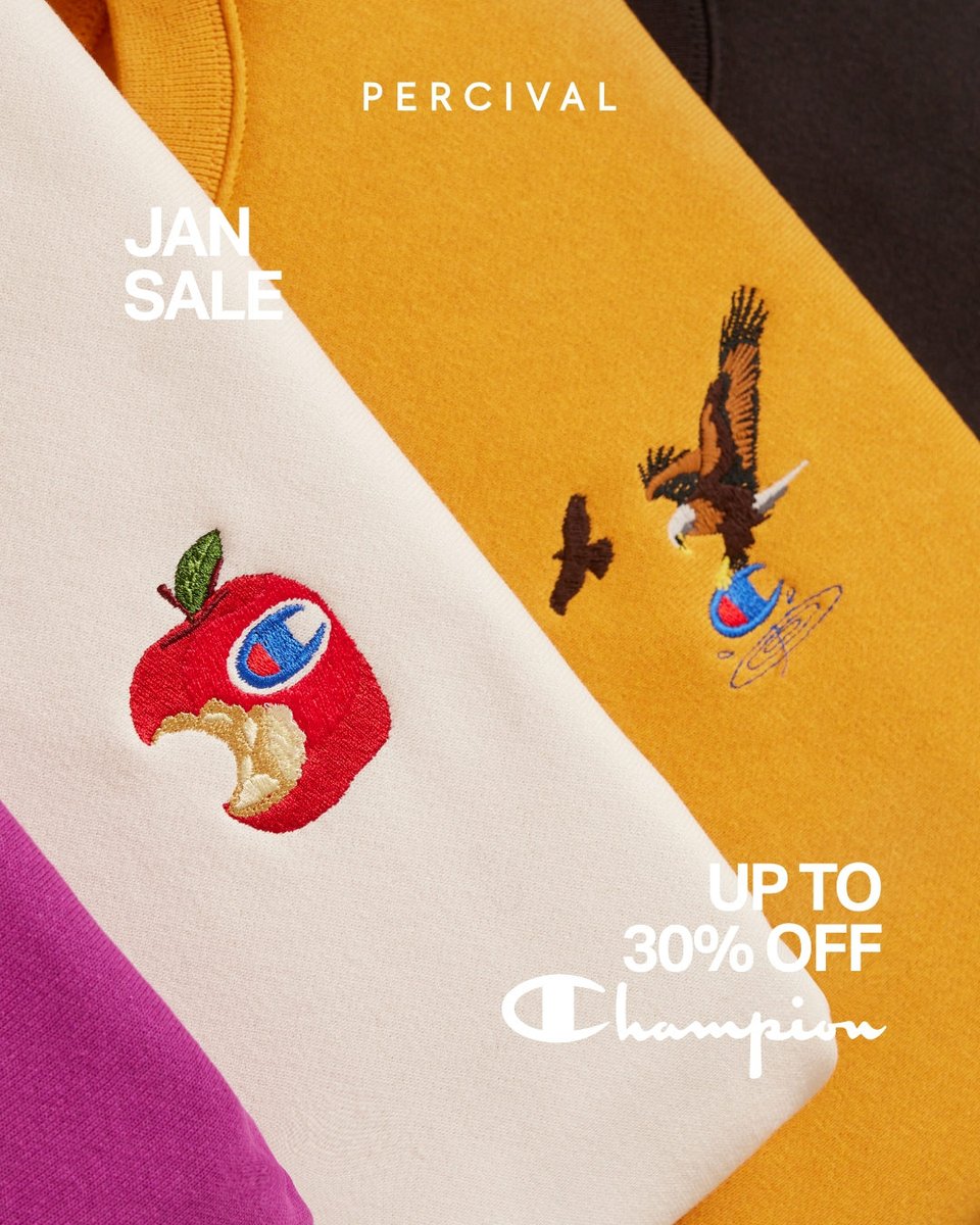 _Percival's tweet photo. Enjoy 30% OFF our Champion collection in our January sale, save on hoodies, Tees and Sweats now!

Shop now via link in bio 👇
https://t.co/WszrkPeYPg

#percival #menswear #jansale #sale https://t.co/1anFDuHJZ4
