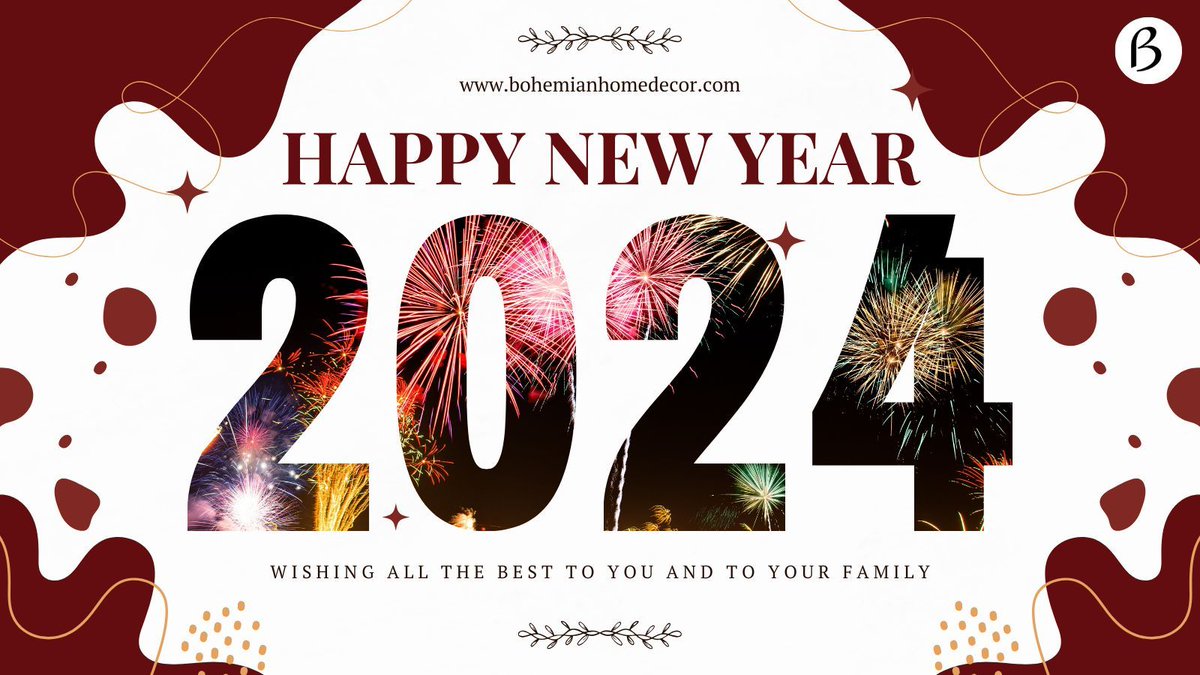 Happy New Year 2024!!!
#HappyNewYear #newyear2022 #bohemianhomedecor