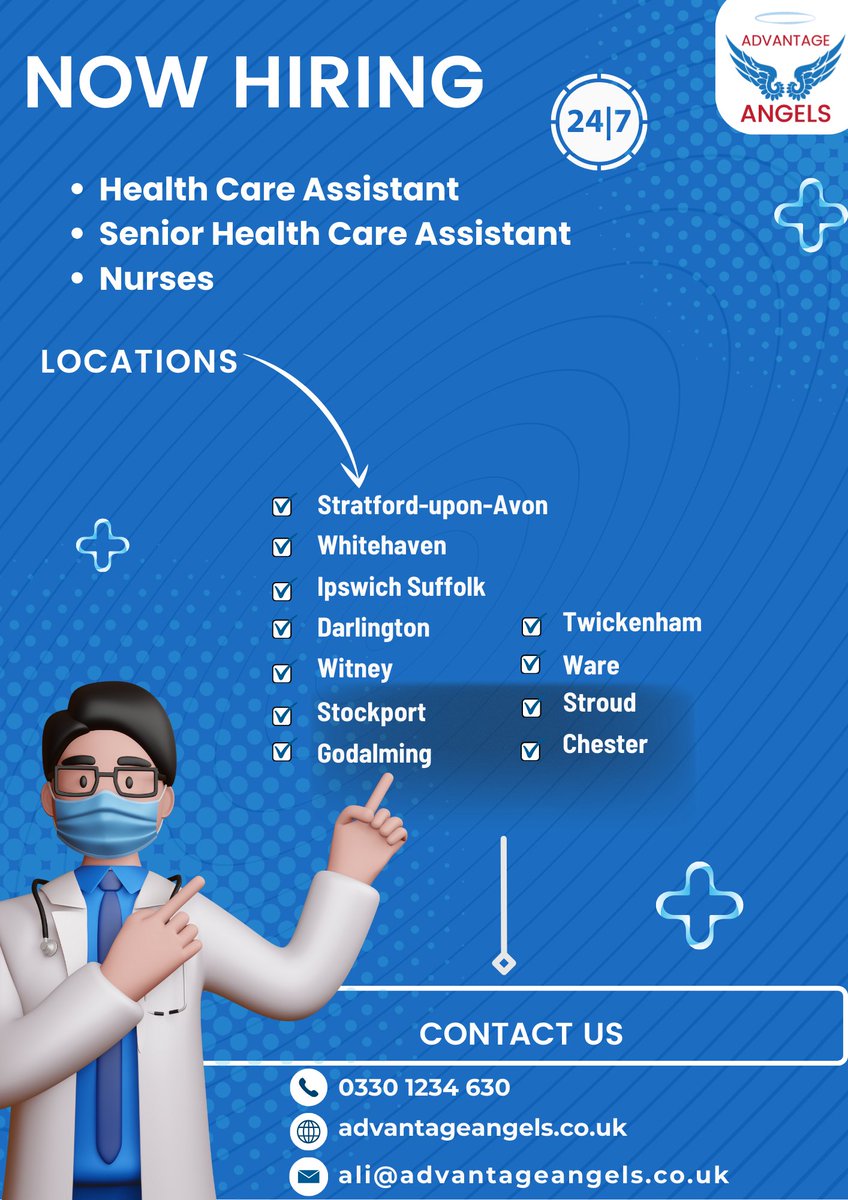 AdvantageAngels's tweet photo. Hiring now!
.
.
.
#health #agencies #nurses #careworker #seniorcaregiver #carehomesuk #highpayingjobs #leeds #manchester #Suffolk #work  #Nurses #HCAs #TemporaryStaff #GreatBenefits #AcrosstheUK #team #development #opportunities #Teamleaders #share #advantageangelsleeds https://t.co/TEv4fyN0P7