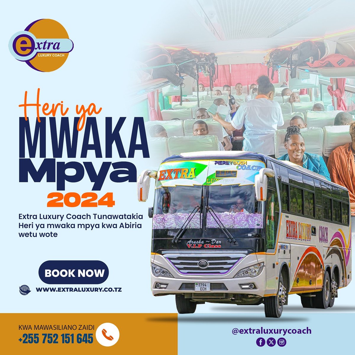 extraluxury_'s tweet photo. Heri ya mwaka mpya 2024 Extra Luxury inawatakia heri ya mwaka mpya Abiria wetu wote.  Book now https://t.co/AptI1M5GNm https://t.co/3zWmYOHNt9