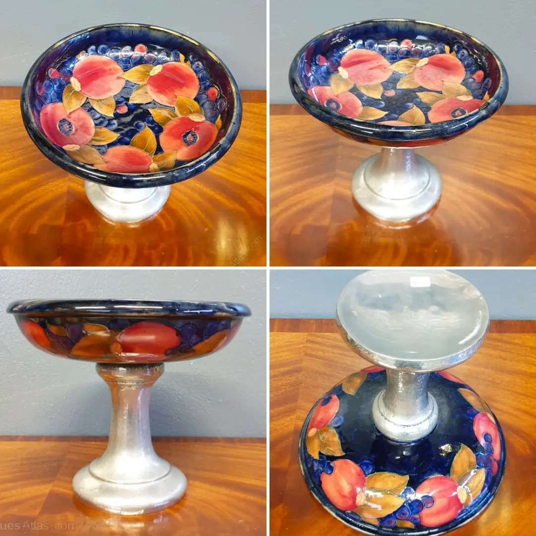 For sale on Antiques Atlas is this Moorcroft Pomegranate Pattern Tazza. 
antiques-atlas.com/antique/moorcr…  
From Bridgend Antiques
#moorcroft #moorcroftpottery #moorcroftpomegranatepattern #moorcrofttazza #englishpottery