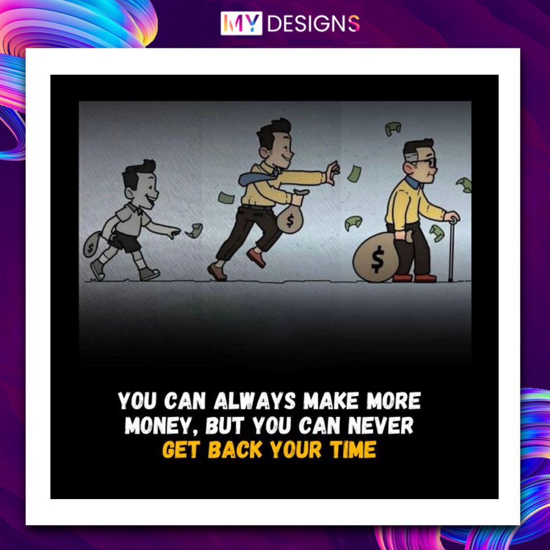 MydesignsCo's tweet photo. Remember, you can always make more money, but time is a precious currency that once spent, can never be reclaimed. Invest it wisely in the pursuit of your dreams and the moments that truly matter.

#money #timessquare #reclaimed #successstory #mindsetmotivation #mydesigns https://t.co/RokmGFd6Dm