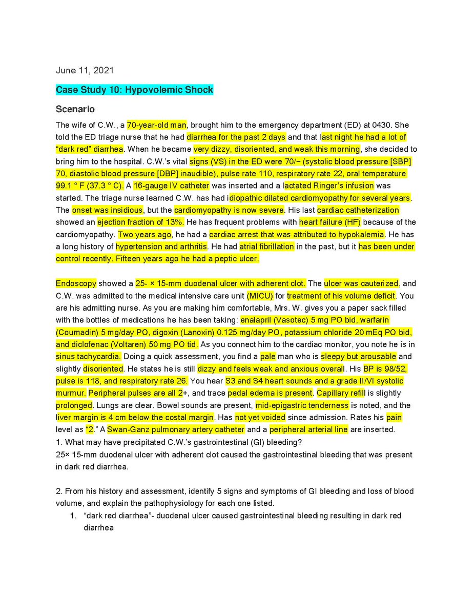 exemplary538331's tweet image. Case Study 10: Hypovolemic Shock 2021 With Verified Answers #CaseStudy10 #fliwy 
fliwy.com/item/380999/ca…