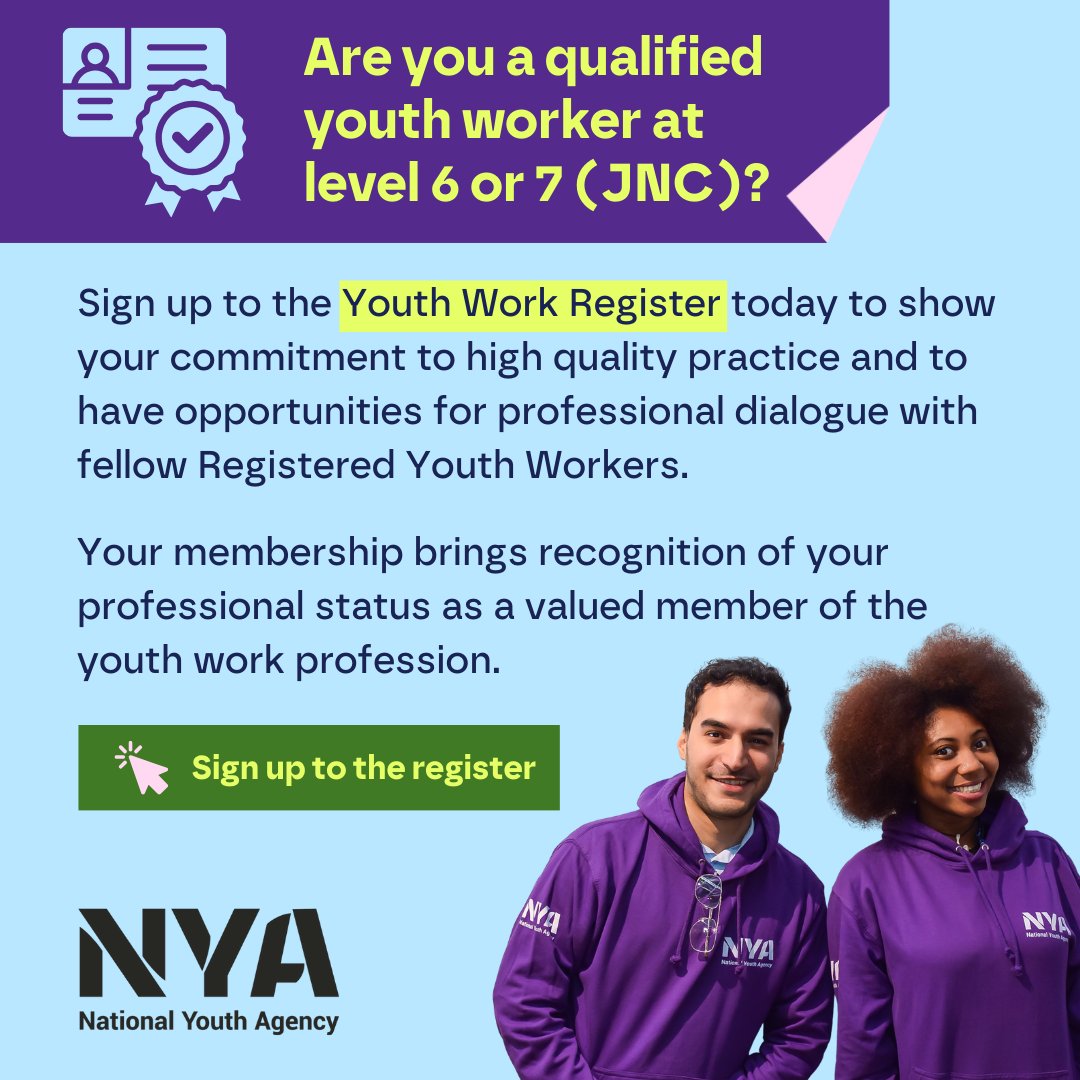 Make your first act of 2024 be joining the Youth Worker Register! Help us to provide greater recognition of youth workers, raise standards, protect professional titles and assert the Code of Practice Standards for Youth Work in England youthworkone.org.uk/youthworkerreg…