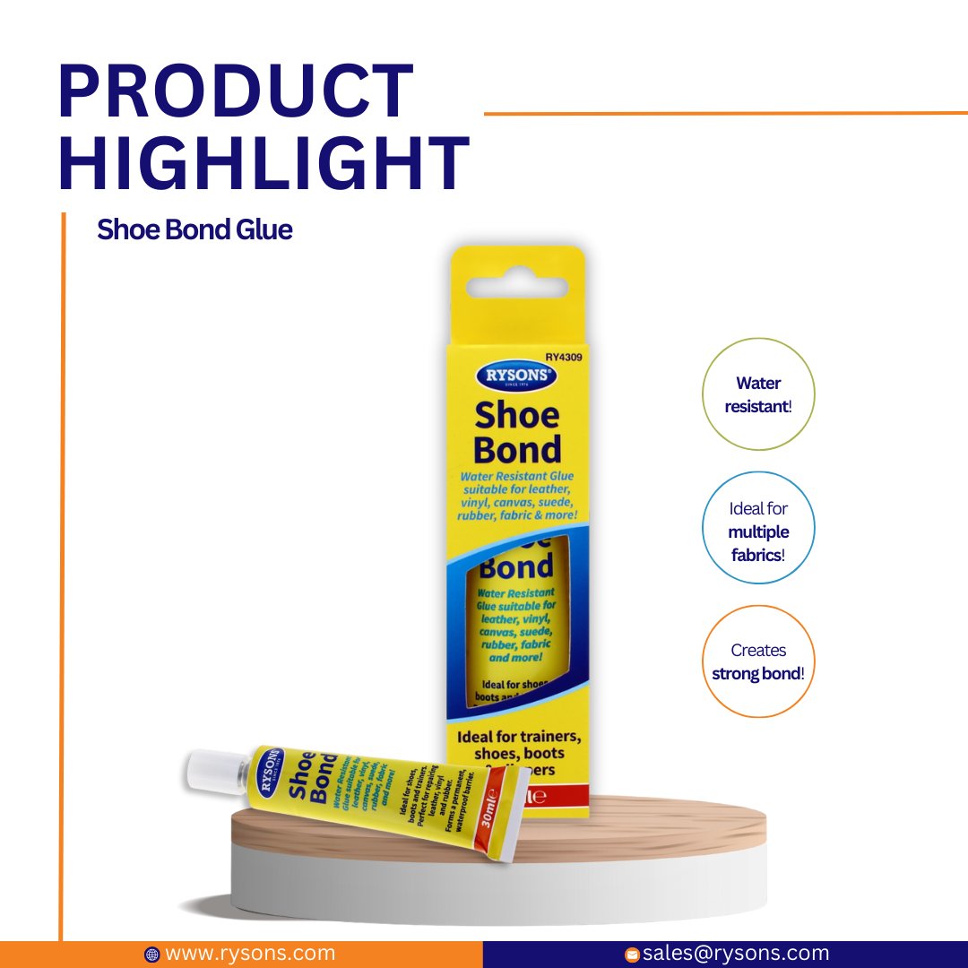 Rysons_Group's tweet photo. The names bond... Shoe Bond! 👟 Unveiling the magic of our Shoe Bond Glue – where durability &amp; style meet. ✨ Walk confidently with every step! 🥿

#ShoeBondGlue #ShoeRepairs #Wholesale #UKWholesale #Amazon #Amazonfba #Ebay #EbaySeller #Bulkbuy #ShoeGlue #Reseller #DIY https://t.co/hlY1xyiuYm