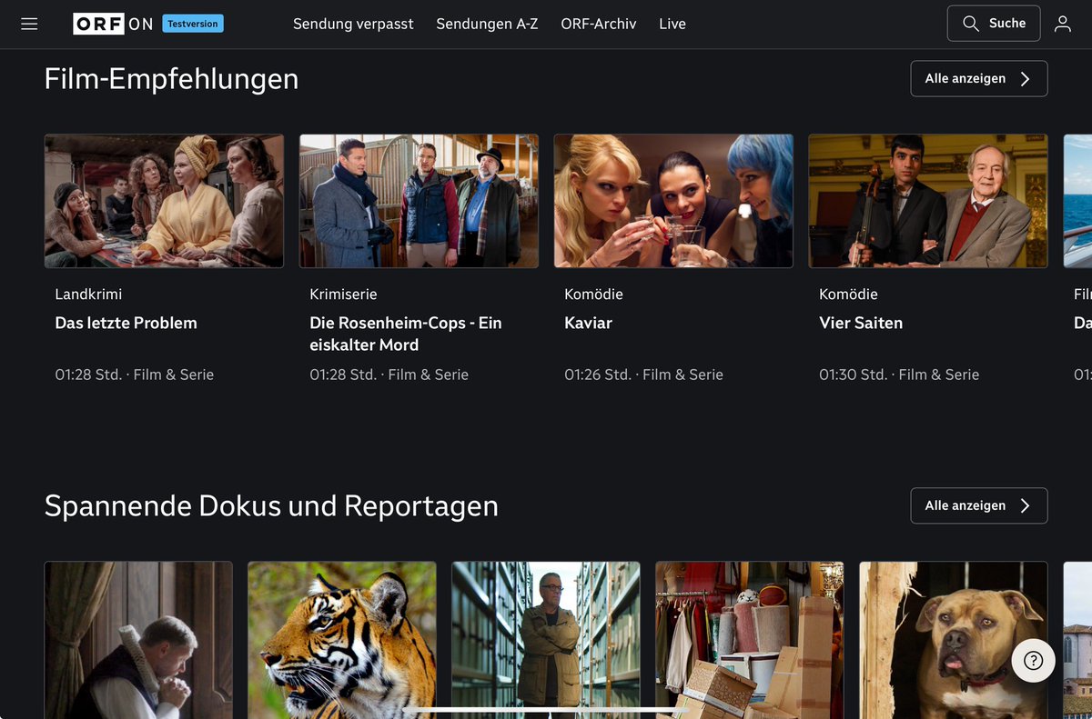 Schon bemerkt? Der ORF hat eine neue Streaming-Plattform: ORF ON. Seit gestern läuft sie im Testbetrieb, später wird sie mal die TVthek ablösen. Sieht gut aus und kann schon jetzt ziemlich viel. Mehr Info: mein.orf.at/orf-on/