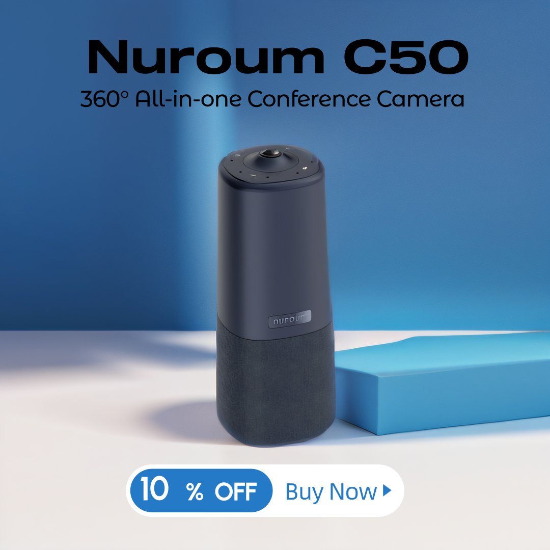 📸 First discount for 2024: A 10% off on the Nuroum C50 360° Camera!  🌟
Enjoy the immersive experience that panoramic lens bring to your meetings.📹
🔍 Engage every participant, and make meetings come alive! 😍 Shop now!
nuroum.com/product/360-co…
#Nuroum  #conferencecamera