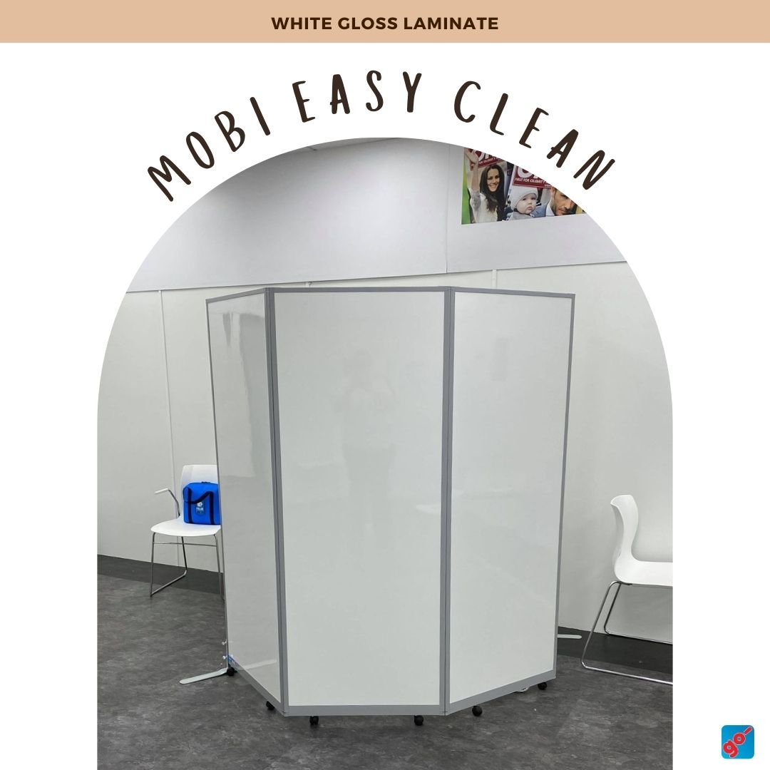 REACH compliant laminate panels from the Mobi range, complete with a concertina portable design.

bit.ly/2trOliP

#easycleanscreens #portableroomdividers #roomdividers #medicalscreens #portablescreens