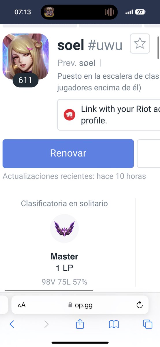 Soel_s2's tweet photo. Yo se q a nadie le importa pero a mi sí, se logró llegar a Master jugando adc 🩷 claramente sin el mejor support de la vida no se habría logrado uwu https://t.co/3nkHqGeCDX