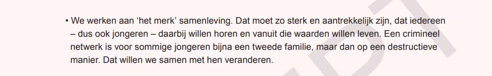 In Amsterdam Nieuw-west is de criminaliteit een dusdanig groot probleem dat de gemeente 'het merk' samenleving gaat versterken. 

Bijzondere oplossing.