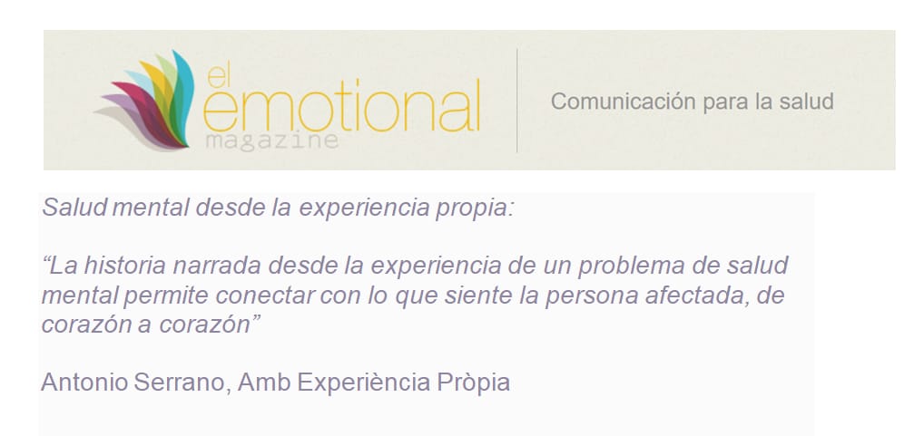 elemotional's tweet photo. Entrevista a Antonio Serrano, activista en salud mental y miembro de Amb Experiència Pròpia @aepassociacio
¡Experiencias que ayudan a entender, a crecer y a superar el estigma!
https://t.co/mOYrBsPGYG https://t.co/p7GIur0nFi