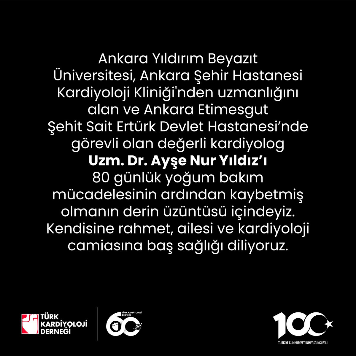 Çok üzgünüz... Değerli meslektaşımızı saygıyla anıyor, ailesi ve sevdiklerine başsağlığı dileklerimizi iletiyoruz...