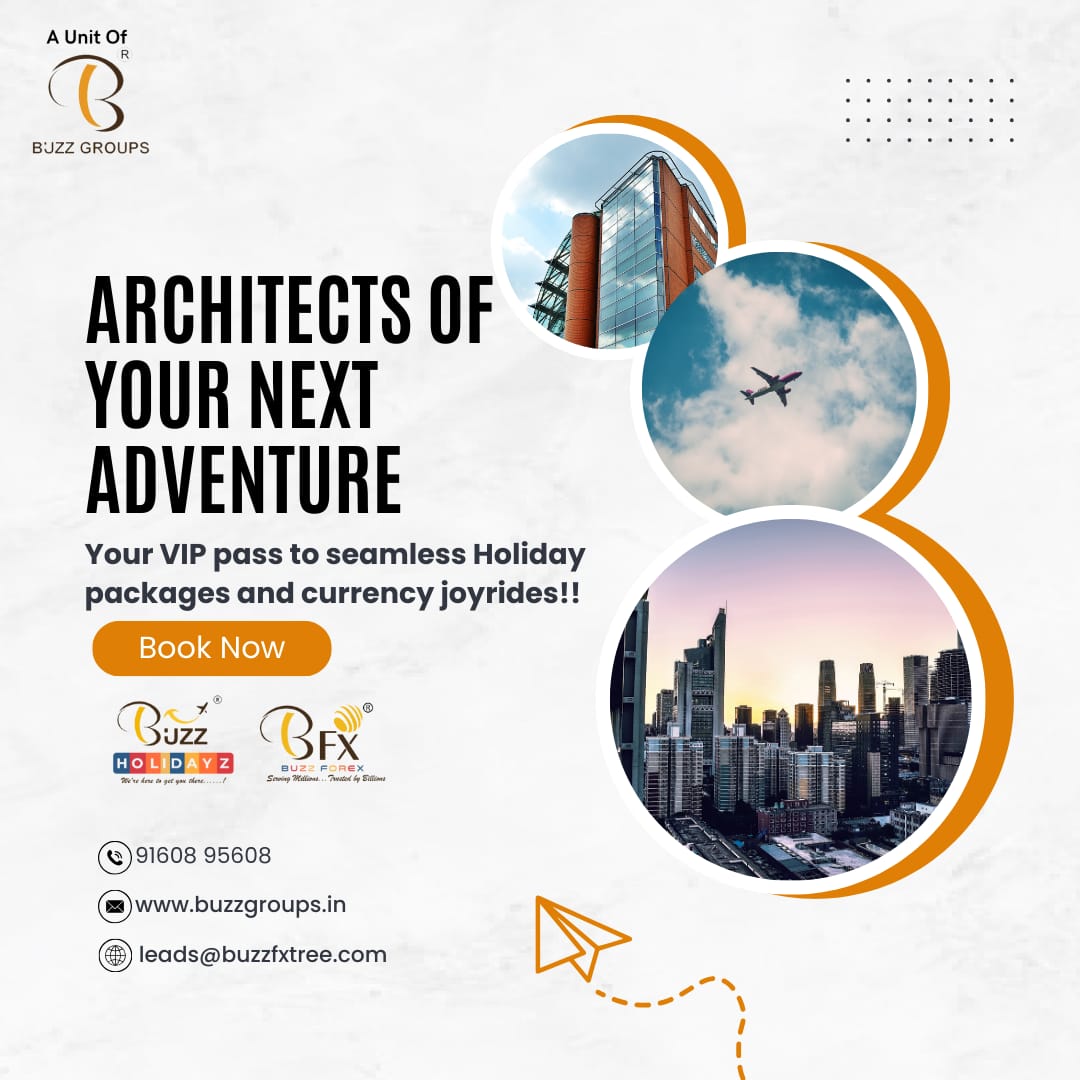 BuzzGroups01's tweet image. Architects of your next adventure
Your VIP Pass to seamless Holiday packages and currency joyrides!
Call Us: 9160895608
leads@buzzfxtree.com

#forexsolution #BuzzForex #BuzzGroups #CareerOpportunities #BuzzHolidayz #travel #traveler #traveling #travellife #traveltips #travelgram