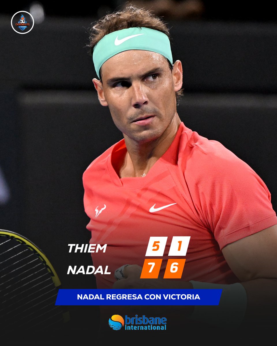 elchiringuitotv's tweet photo. 🔝 EL REGRESO MÁS ESPERADO 🔝

✅ NADAL vuelve con una victoria contra Thiem.

🇦🇹 Thiem 5⃣ 1⃣
🇪🇸 Nadal 7⃣ 6⃣ https://t.co/2owgNDqIc3
