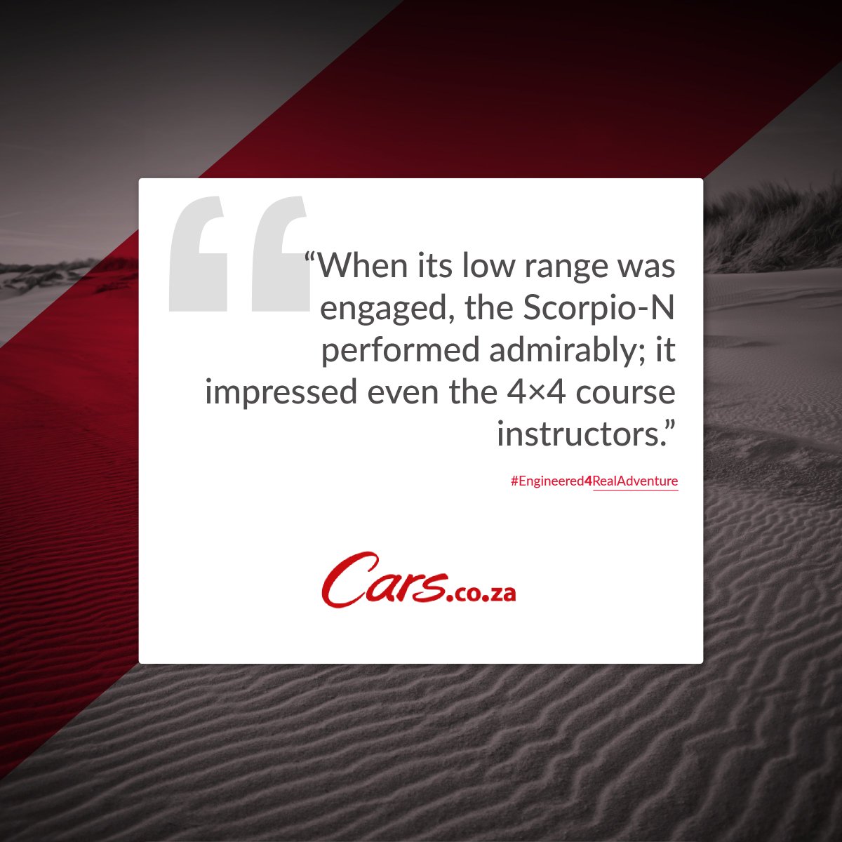 Mahindra_SA's tweet photo. The Scorpio-N is making waves with its outstanding performance, reliability, and style. Check out the glowing reviews from those who have experienced an SUV that’s truly #Engineered4RealAdventure.
Redefine your driving experience:
https://t.co/2F2VnBbO6P
#MahindraSA https://t.co/n72BvWnPyc