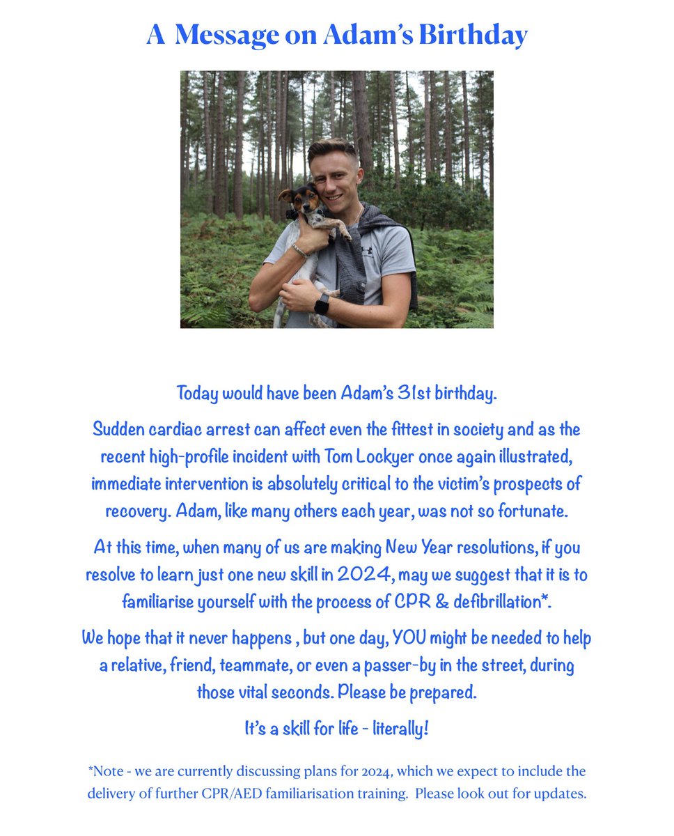 RedfernFund's tweet photo. On the occasion of what would have been Adam’s 31st birthday, we wanted to share a simple, but important message.

Please take a few seconds to read, reflect and, if possible, share with your network.

Thank-you ❤️ https://t.co/XAL6PxAcUM
