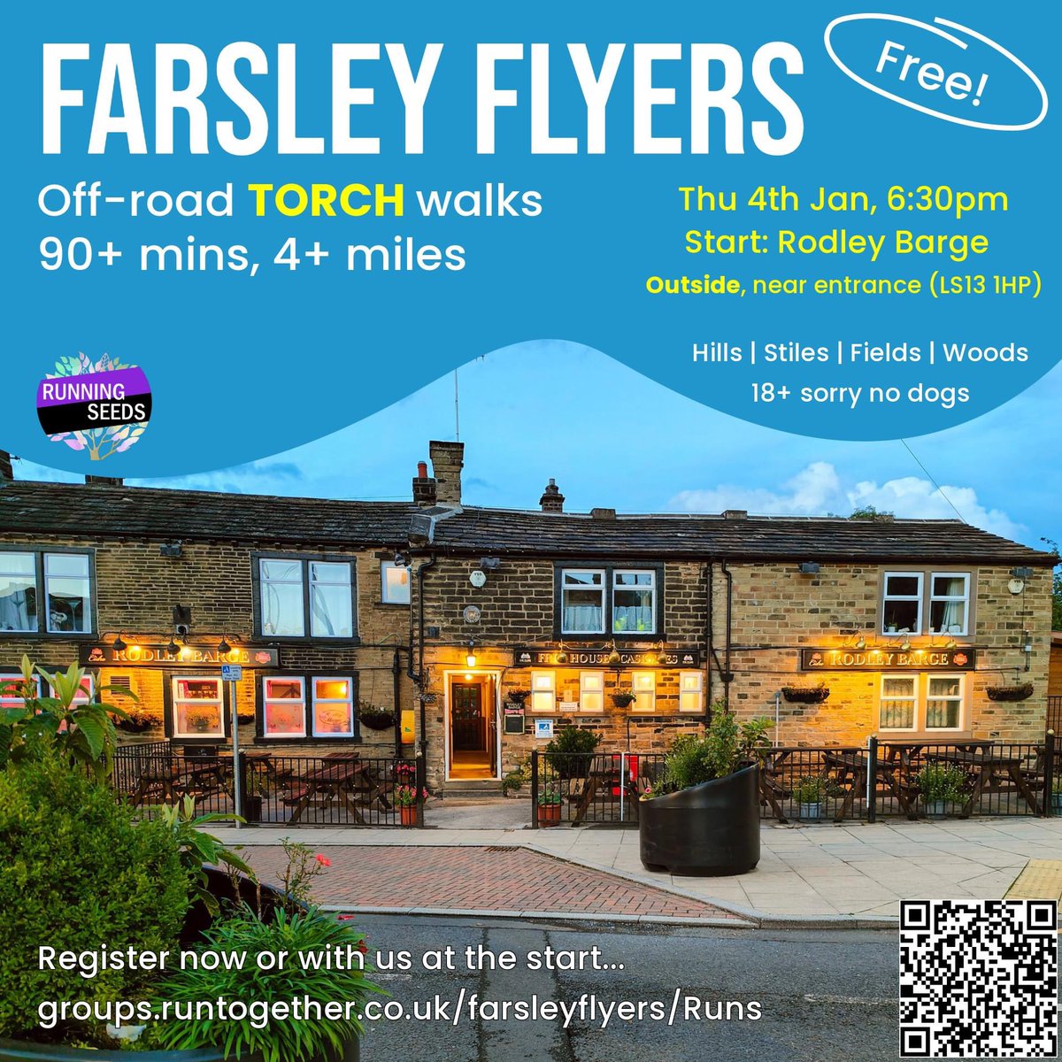Happy New Year! We kickstart our weeks running groups this Thursday at 6.30pm at Sunnybank Mills. There will be 7 groups on offer for all abilities. Our walking group will be meeting at Rodley Barge.