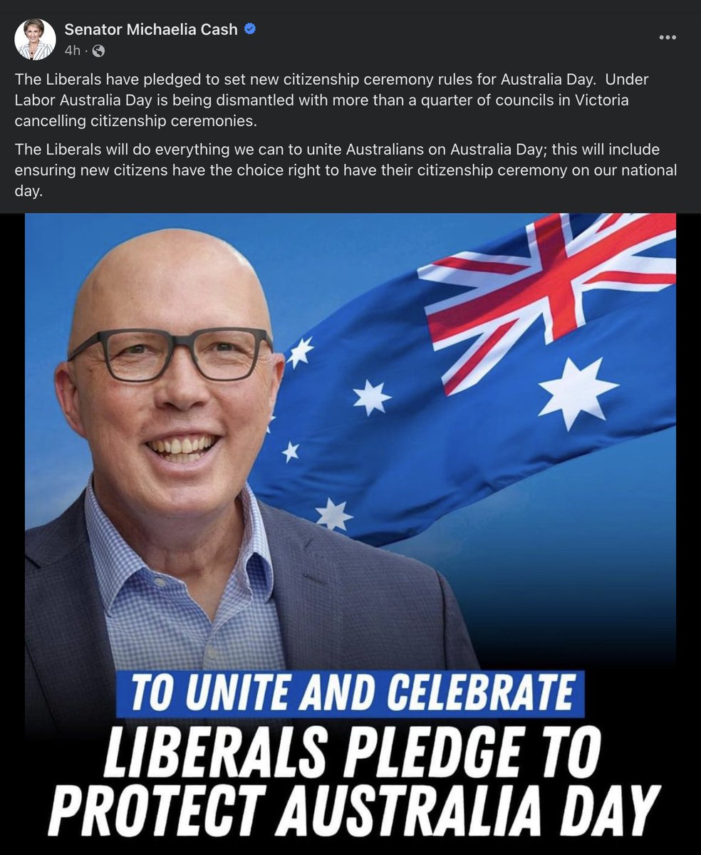 aaronsmith's tweet photo. The Liberal Party: "You will be forced to celebrate Australia day whether you want to or not."

If it was truly a day of unity, you wouldn't need to find ways to force people to participate. https://t.co/D4nCv0rz3g
