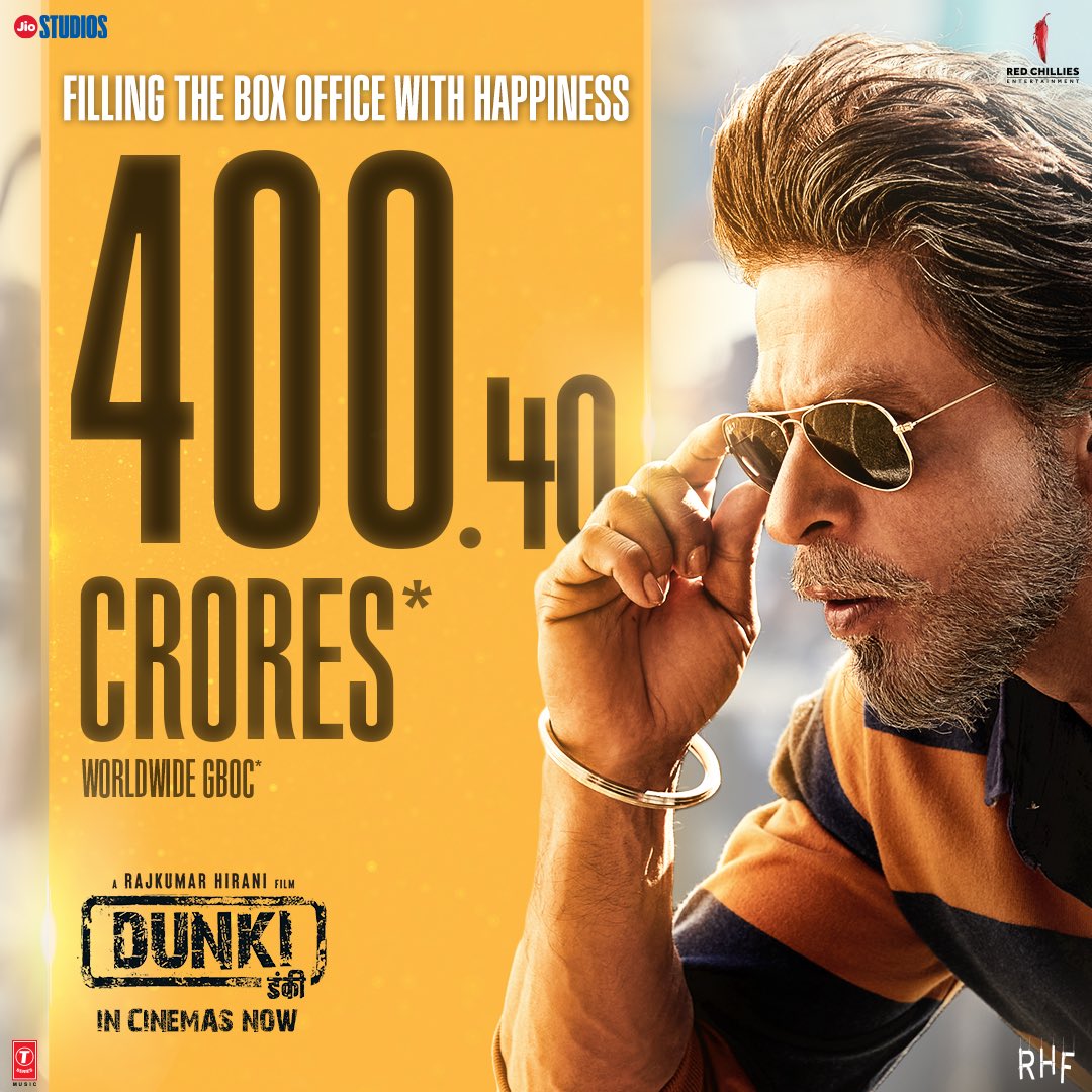 400.4cr WW GBOC for #Dunki at end of 12th day...Bang on as predicted last night....

Journey to 450cr begins now..

#SRK #TapseePannu