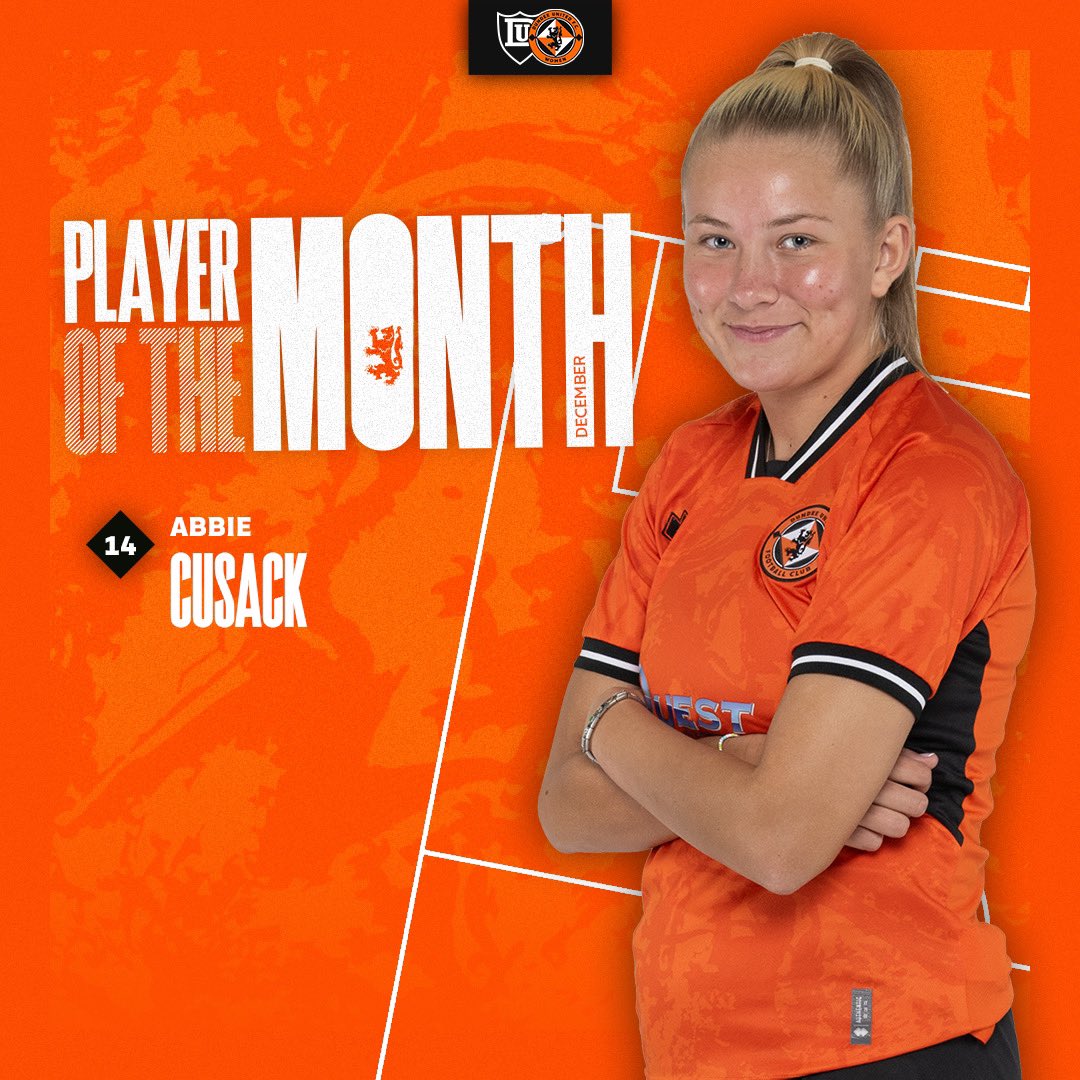 DundeeUnitedFCW's tweet image. 🏅

Abbie Cusack has been named as the DUFCW Player of the Month for December.

Congratulations, @abb1ecusack!

#DUFCW