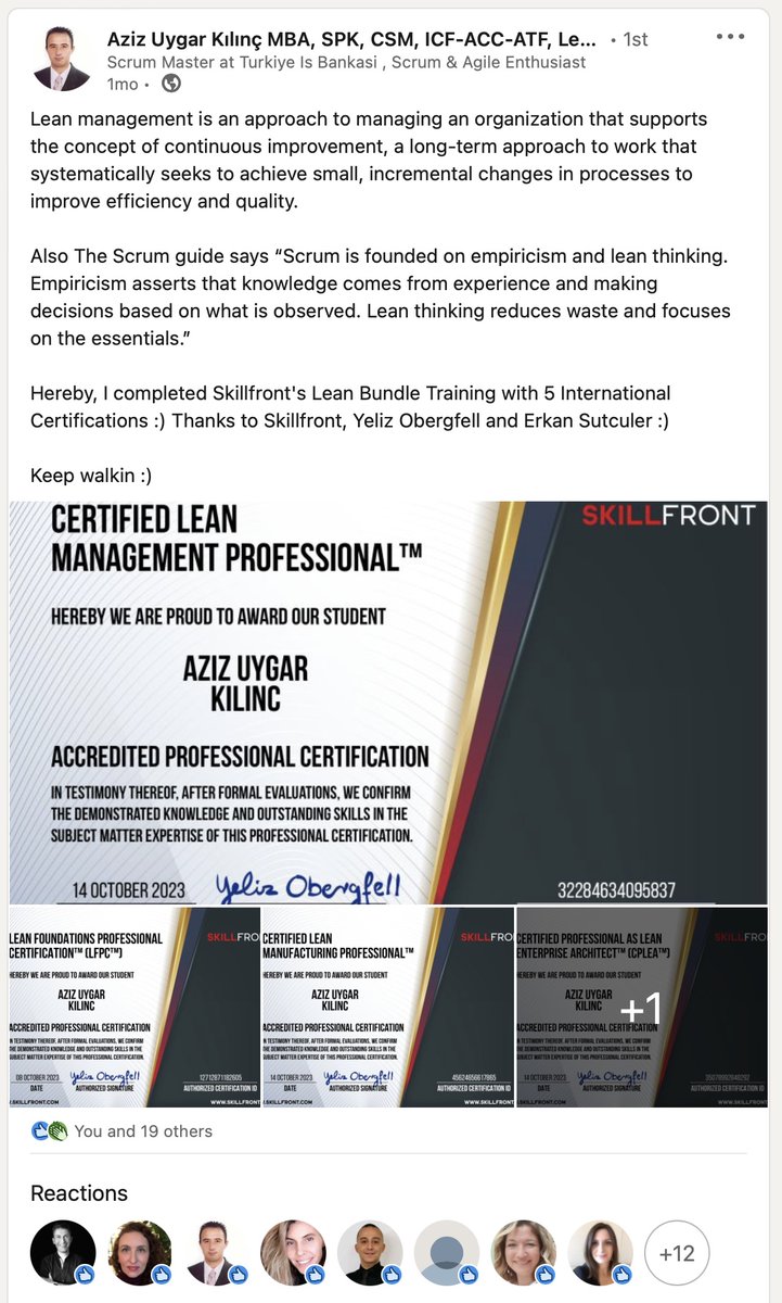 At <a href="/SkillFront/">FrontSkill</a> what makes us really proud is the success stories of our students! Click the link below to discover the full story our program participant posted on LinkedIn: lnkd.in/deY7MdnP

#skills #skillsdevelopment #skilldevelopment #training #certification #iso