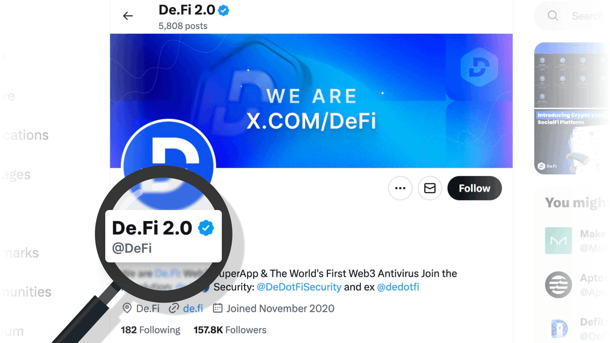 🚨 Our Official X (twitter) Handle has been Changed to @DeFi. Only interact with us through this new--> @DeFi account and our official links. ⚠️ Be vigilant against impersonators and scammers. Let's continue to build the decentralized future together!