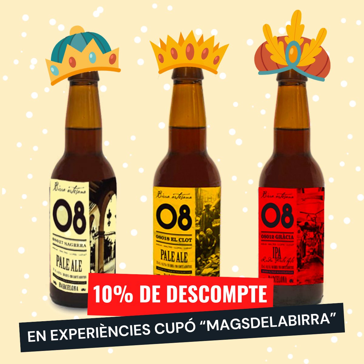Birra 08 (@birra08) on Twitter photo ๐ A #Birra08 encetem el 2024 donant-vos un cop de mร  amb aquests regals mร gics que els patges encara no han pogut encarregar ๐ช
๐ Fins al 6/1/24 podeu comprar les #Experiencies08๐บ a birra08.com amb un 10% de descompte aplicant a la cistella el cupรณ MAGSDELABIRRA ๐ ๐ A #Birra08 encetem el 2024 donant-vos un cop de mร  amb aquests regals mร gics que els patges encara no han pogut encarregar ๐ช
๐ Fins al 6/1/24 podeu comprar les #Experiencies08๐บ a birra08.com amb un 10% de descompte aplicant a la cistella el cupรณ MAGSDELABIRRA ๐