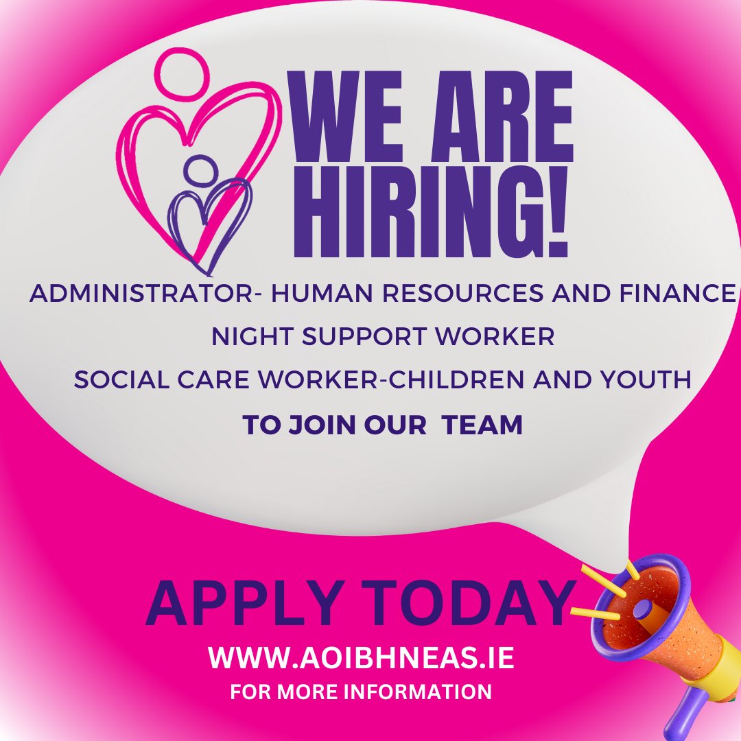Are you passionate, dynamic and ready for a career that really makes a difference? 🌟 Make your move NOW and apply through aoibhneas.ie/recuitment/. Let's create a safer world! 💪 #BeTheChange #TeamHiring #SocialCareWorkers #DomesticViolenceAdvocates