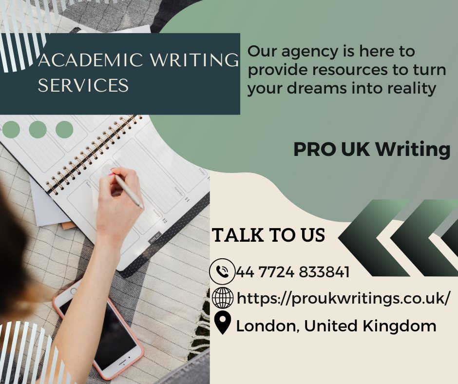 With our commitment to excellence, we offer writing services that consistently produce high-quality work.
For further information please contact:
Contact; +44-7724-833824
E-mail; info@proukwritings.co.uk
Website; proukwritings.co.uk
#writingassistance #writing #writingservice