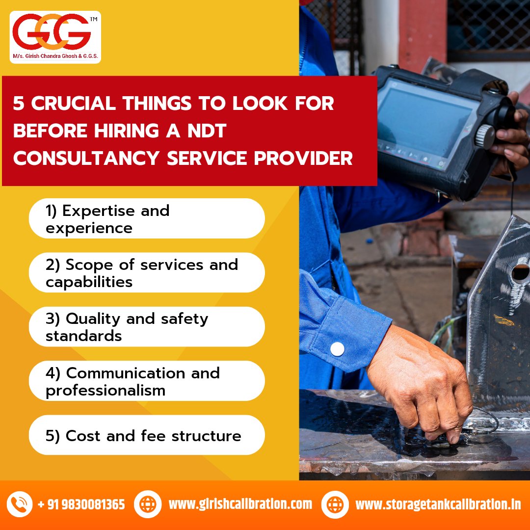 Choosing an NDT Consultancy isn't just about ticking a box. It's an investment in the lifeblood of your business - your assets. Ensure smooth operations, maximize lifespan, and prioritize safety with our expert NDT solutions. Know more: girishcalibration.com/services.html #NDT