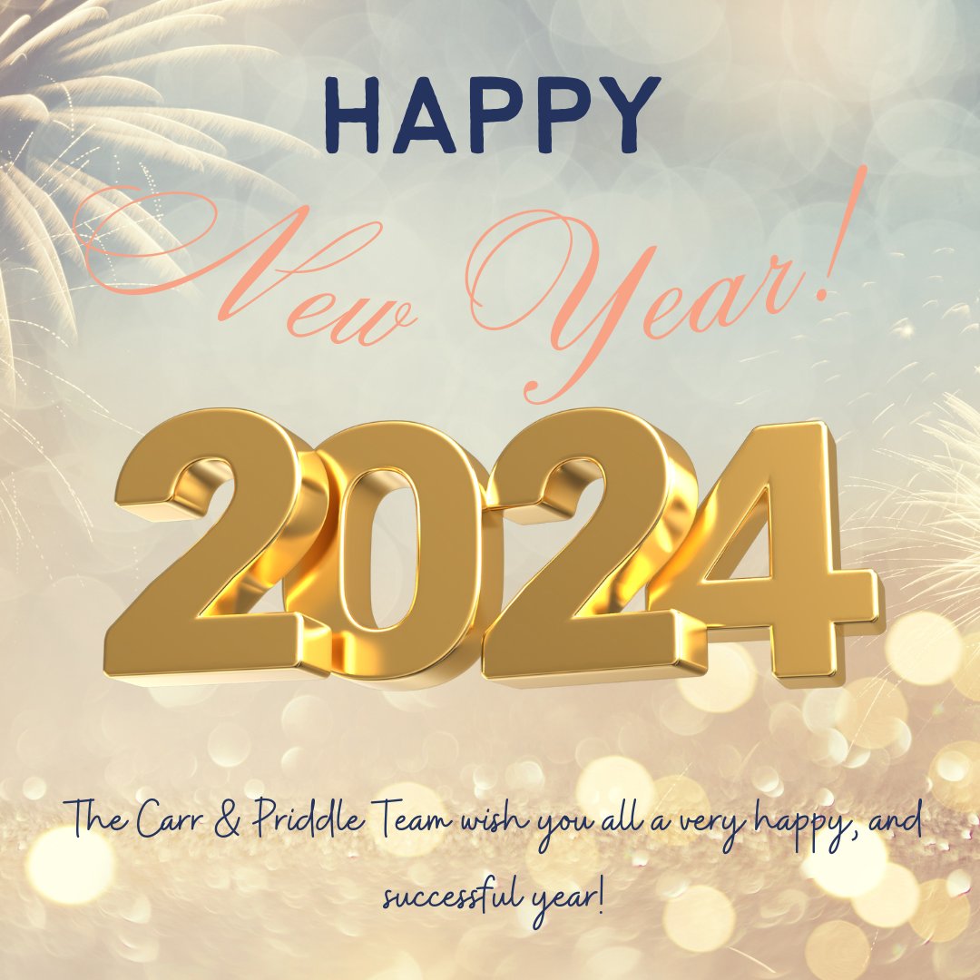 CarrPriddle's tweet photo. Happy New Year everyone!🥳

We are looking forward to continuing our journey within the industry and helping you find your dream property. 

Excited to see what this year has instore for us 🤩 Here’s to 2024!

#HappyNewYear #Carrpriddle #commercialagent #newyear2024 https://t.co/nPhfV7FkHm
