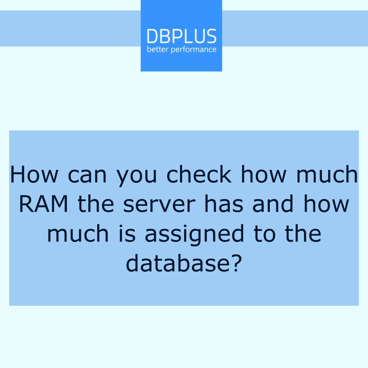 DBPLUS_BP's tweet image. 🚀 Quick Tip for #DBAs: Check your server's RAM allocation to boost your #database performance! 🖥️

#SQLServer #MySQL #Oracle #PerformanceTuning