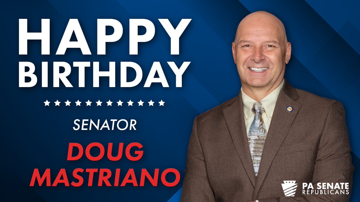 Happy birthday Senator Doug Mastriano of the 33rd Senate District serving Adams and Franklin counties. You can follow him at @senatormastriano.