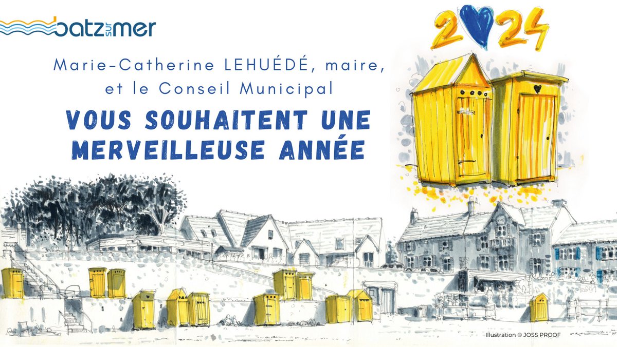 Meilleurs vœux pour cette nouvelle année 2024 !
#batzsurmer #année #Voeux2024 
Illustration ©Joss PROOF