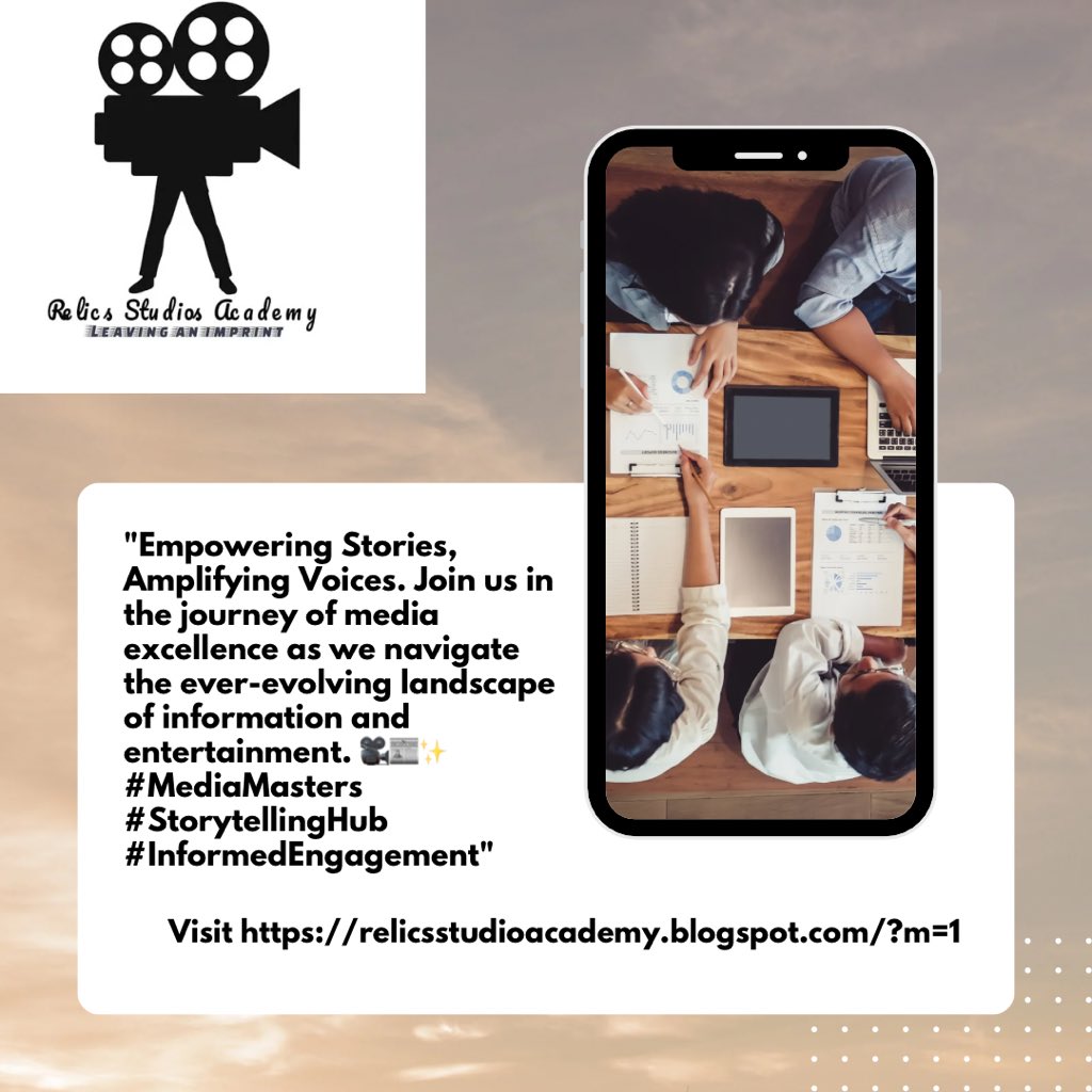relics_studios's tweet image. “Empowering Stories, Amplifying Voices. Join us in the journey of media excellence as we navigate the ever-evolving landscape of information and entertainment. 🎥📰✨ #MediaMasters #StorytellingHub #InformedEngagement”
Copyright ©️ Relics Studios Academy